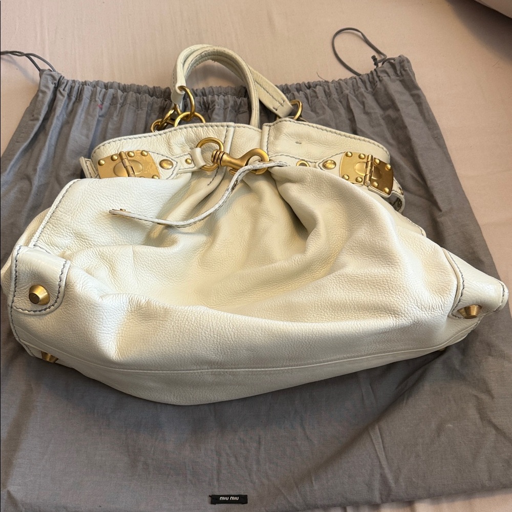 MiuMiu Cream Leather Handbag